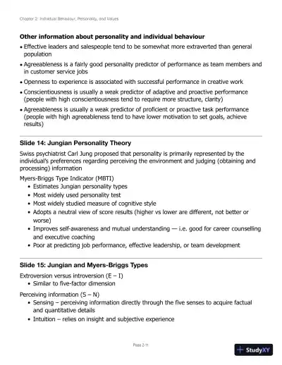 Lecture Notes for Canadian Organizational Behaviour, 10th Edition - Page 27 preview image