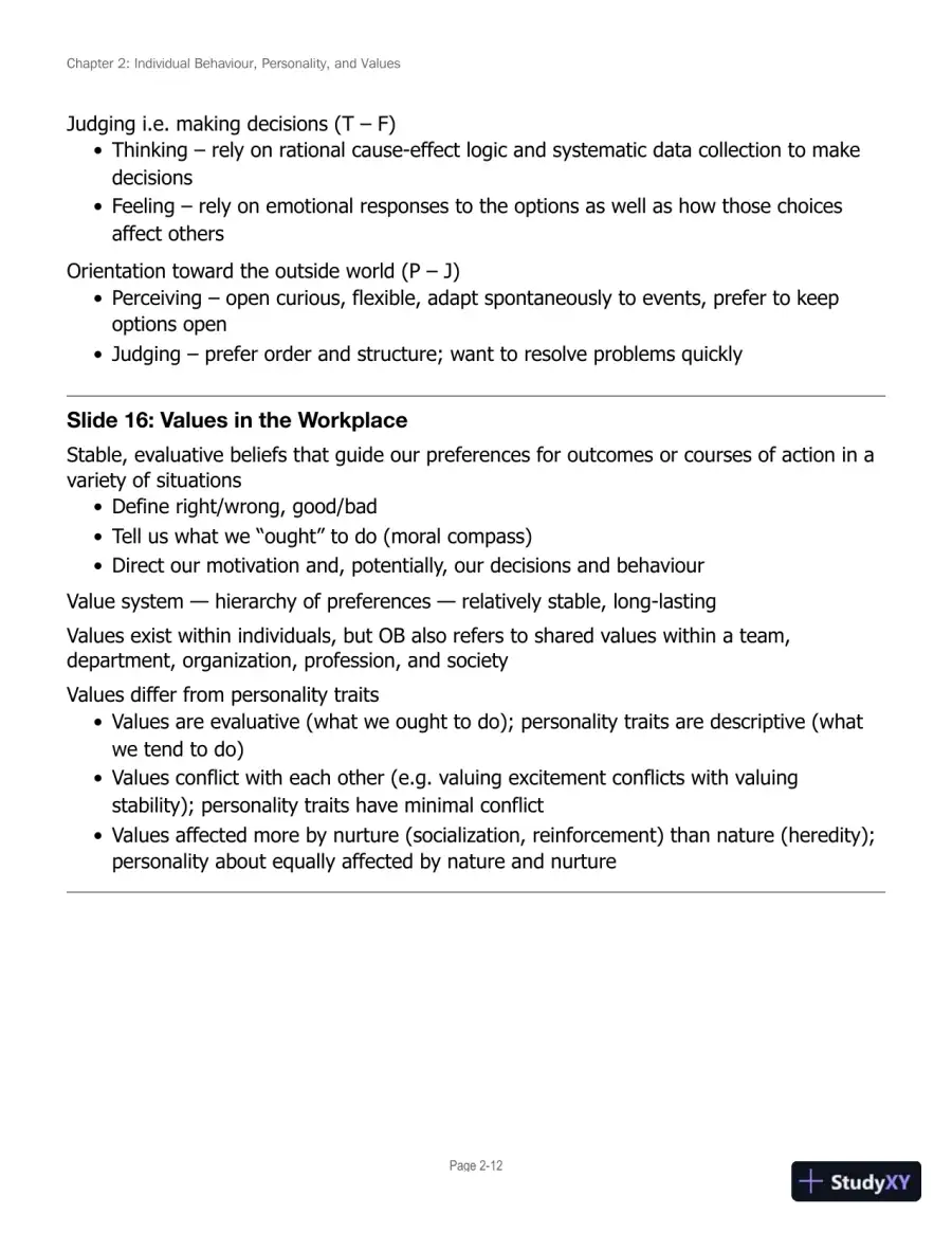 Lecture Notes for Canadian Organizational Behaviour, 10th Edition, page 28