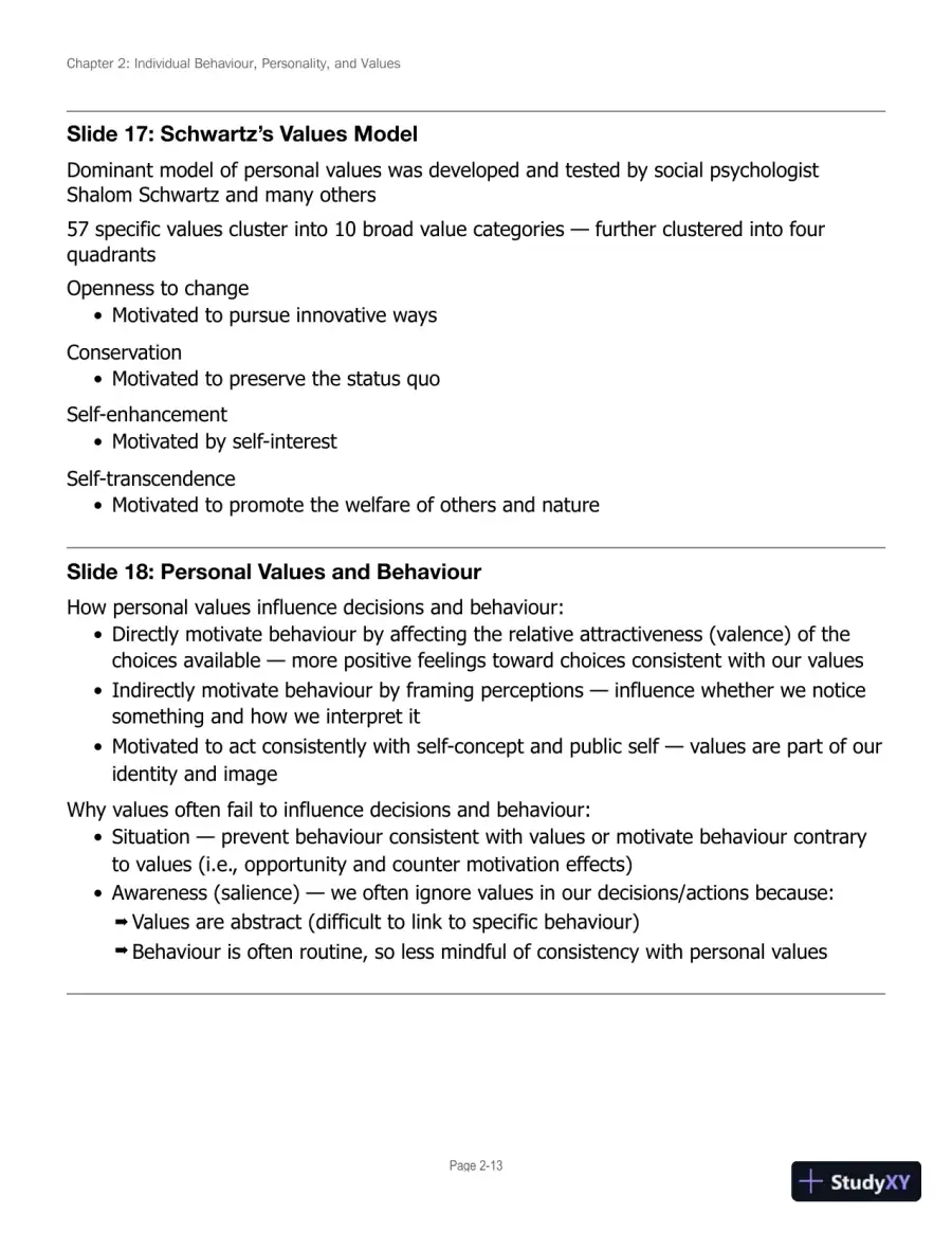 Lecture Notes for Canadian Organizational Behaviour, 10th Edition, page 29