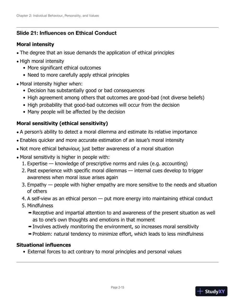 Lecture Notes for Canadian Organizational Behaviour, 10th Edition, page 31