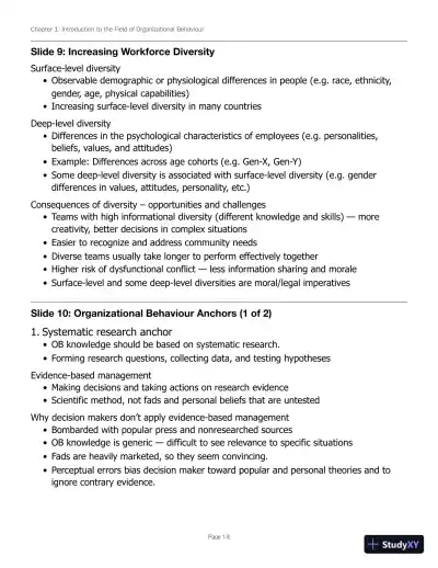 Lecture Notes for Canadian Organizational Behaviour, 10th Edition - Page 9 preview image