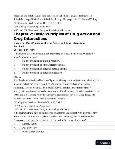 Test Bank For Basic Pharmacology For Nurses, 16e, 16th Edition - Page 10 preview image