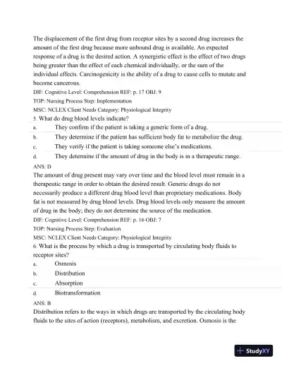 Test Bank For Basic Pharmacology For Nurses, 16e, 16th Edition - Page 12 preview image