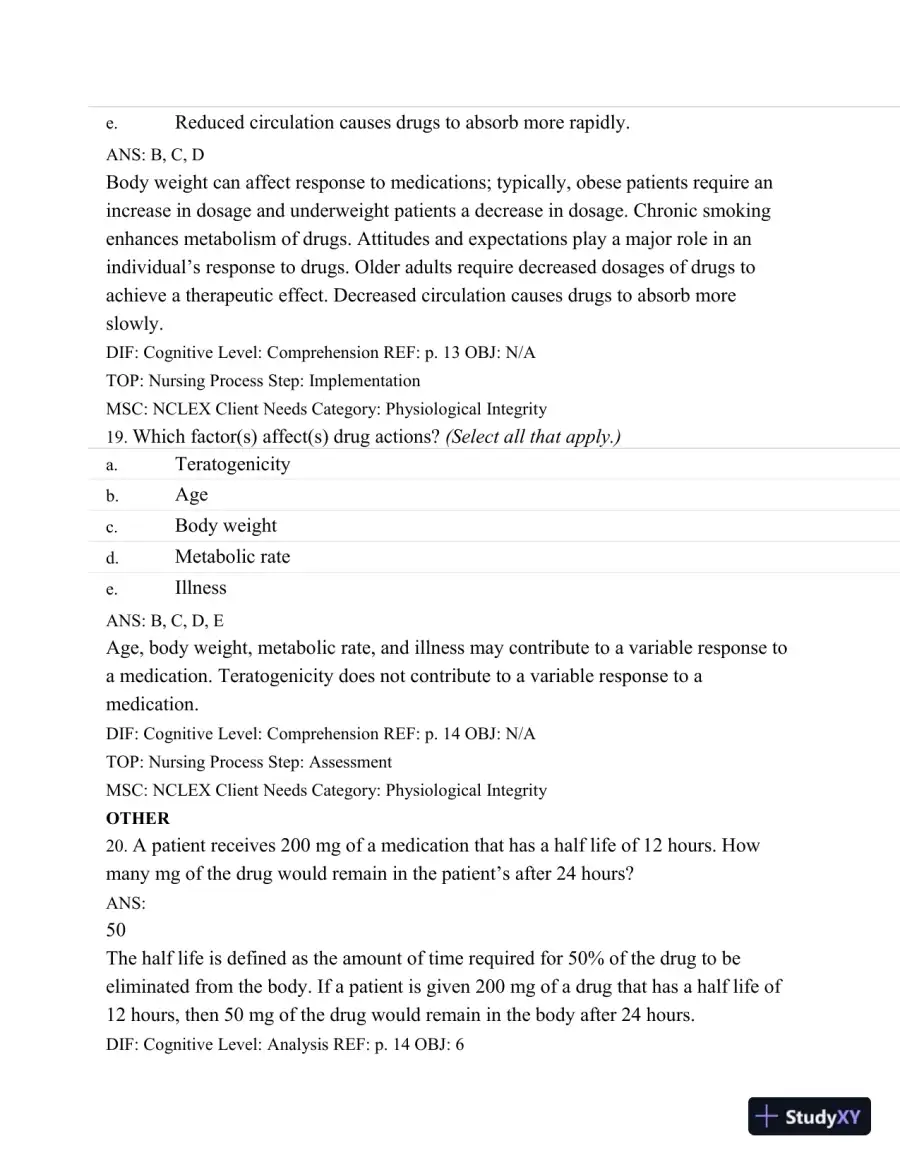 Test Bank For Basic Pharmacology For Nurses, 16e, 16th Edition, page 19