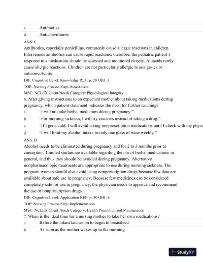 Test Bank For Basic Pharmacology For Nurses, 16e, 16th Edition - Page 22 preview image