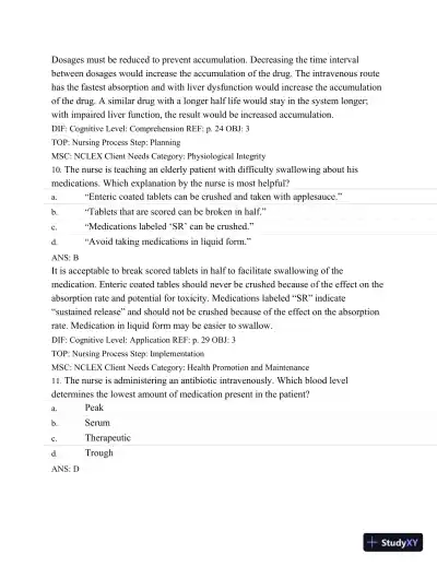 Test Bank For Basic Pharmacology For Nurses, 16e, 16th Edition - Page 24 preview image