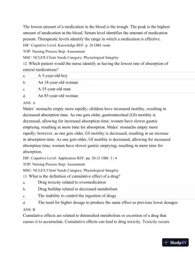 Test Bank For Basic Pharmacology For Nurses, 16e, 16th Edition - Page 25 preview image