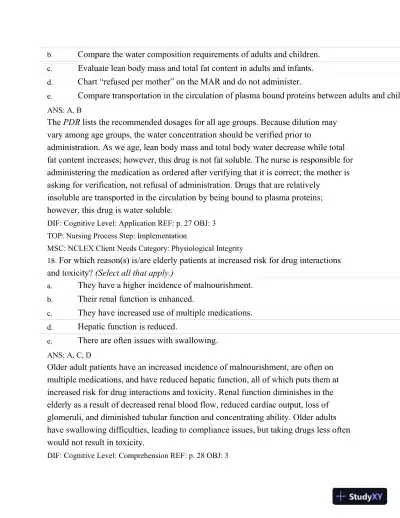 Test Bank For Basic Pharmacology For Nurses, 16e, 16th Edition - Page 28 preview image