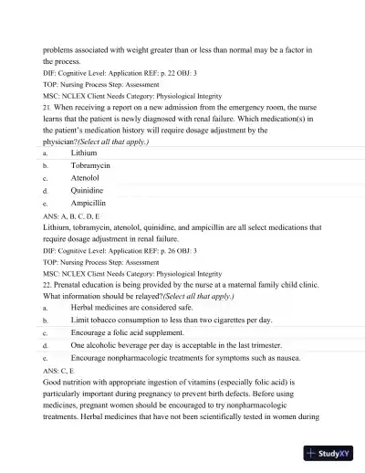 Test Bank For Basic Pharmacology For Nurses, 16e, 16th Edition - Page 30 preview image