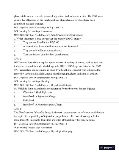 Test Bank For Basic Pharmacology For Nurses, 16e, 16th Edition - Page 6 preview image