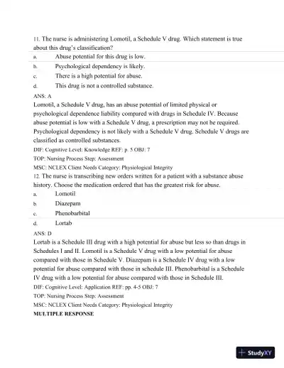 Test Bank For Basic Pharmacology For Nurses, 16e, 16th Edition - Page 7 preview image