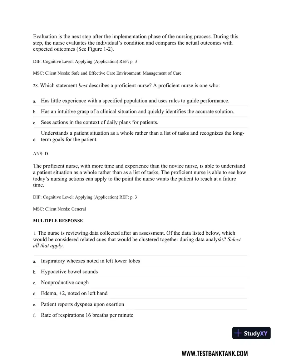 Physical Examination and Health Assessment 8th Edition Test Bank, page 14