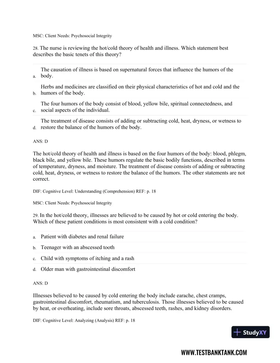 Physical Examination and Health Assessment 8th Edition Test Bank, page 29