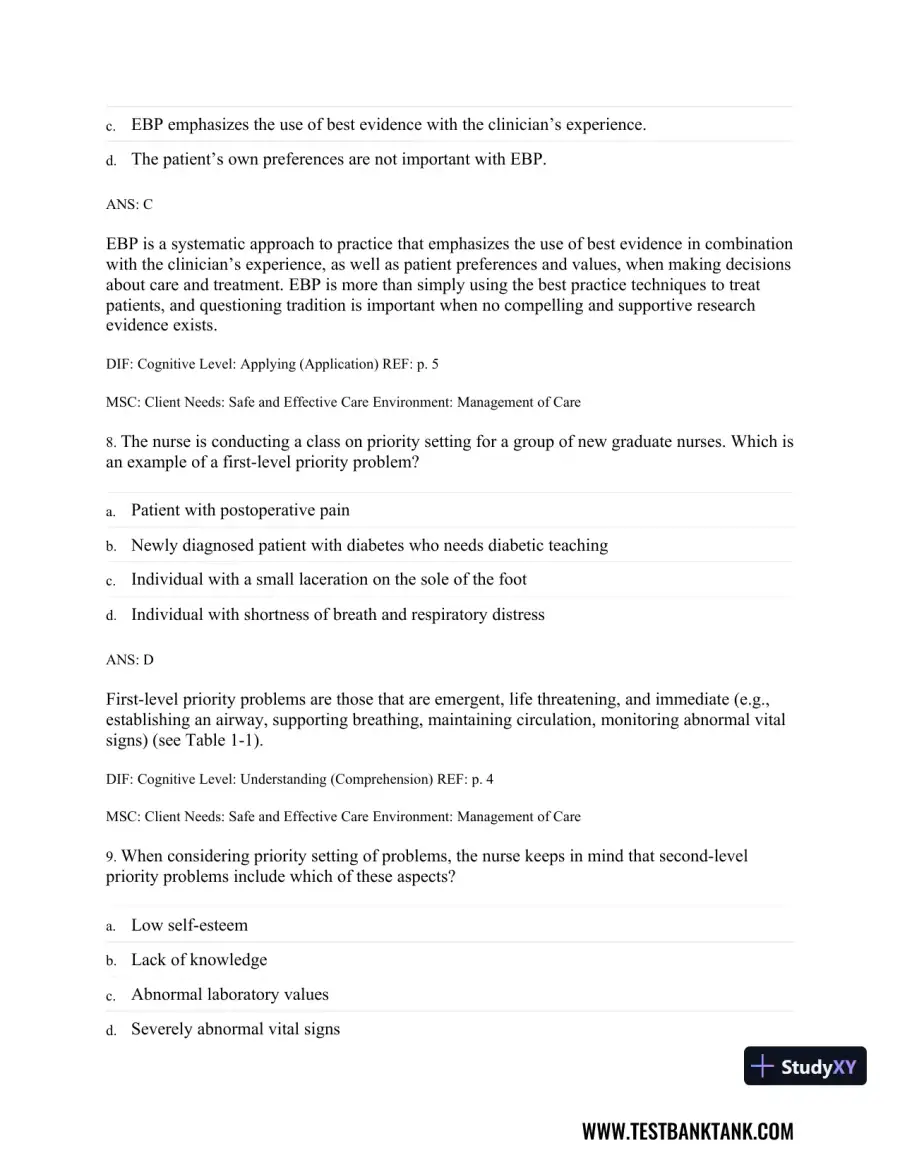 Physical Examination and Health Assessment 8th Edition Test Bank, page 5