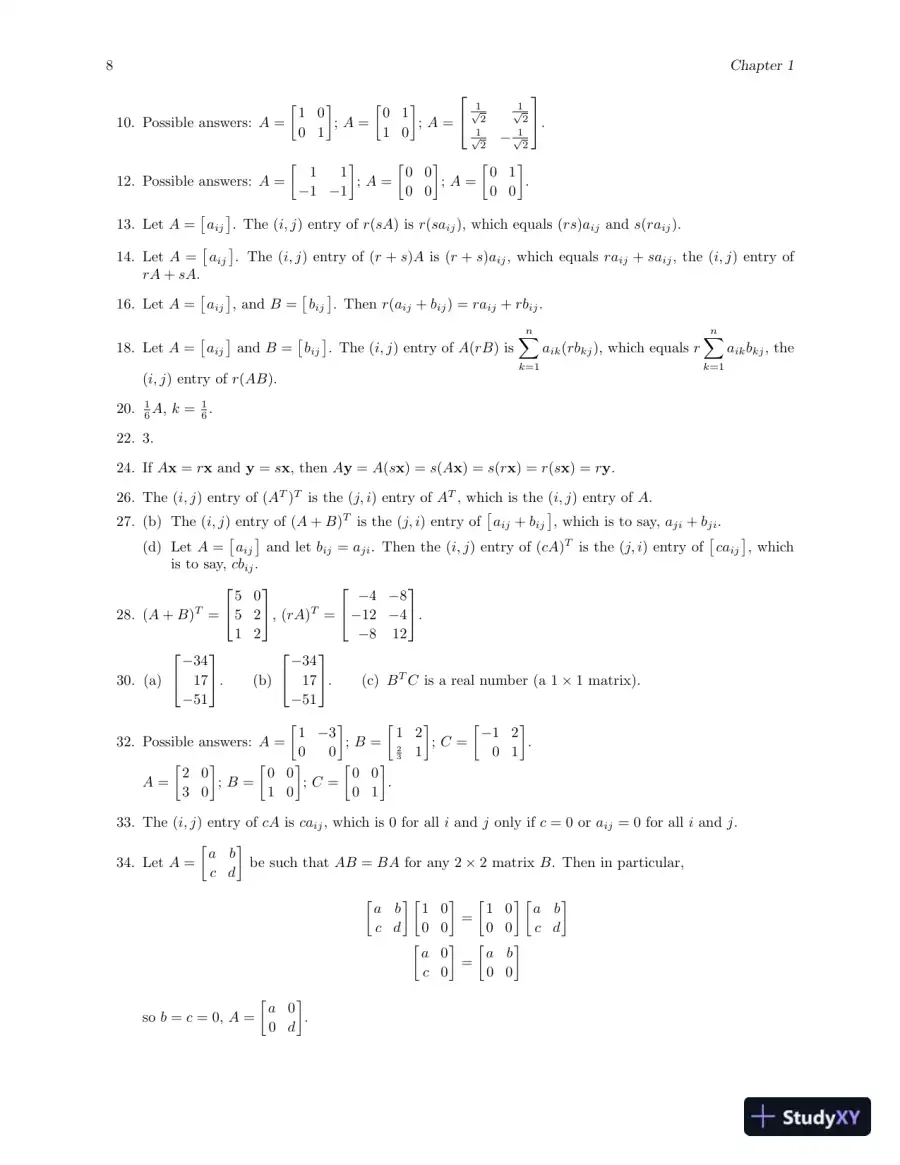 Solution Manual for Elementary Linear Algebra with Applications (Classic Version), 9th Edition, page 12