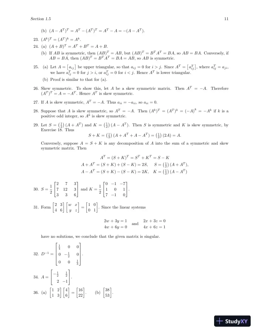 Solution Manual for Elementary Linear Algebra with Applications (Classic Version), 9th Edition, page 15