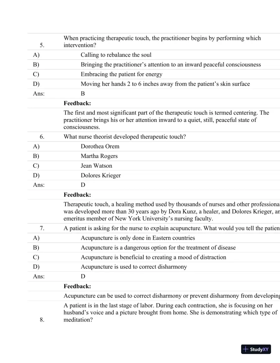 Test Bank For Fundamentals Of Nursing: Human Health And Function (Craven, Fundamentals Of Nursing: Human Health And Function), 7th Edition, page 15