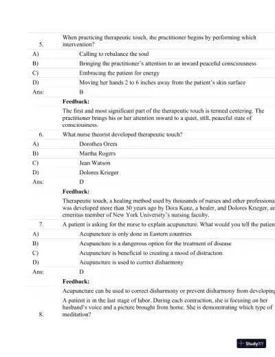 Test Bank For Fundamentals Of Nursing: Human Health And Function (Craven, Fundamentals Of Nursing: Human Health And Function), 7th Edition - Page 15 preview image