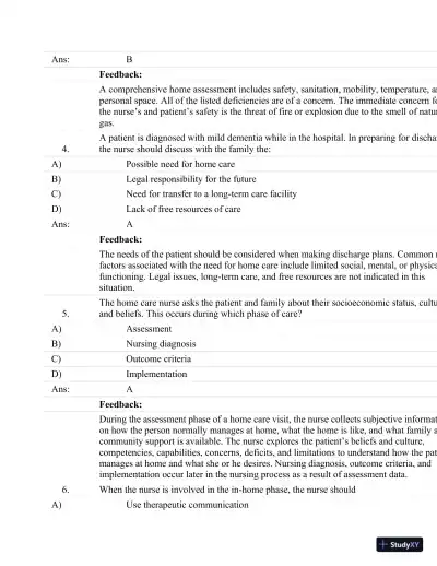 Test Bank For Fundamentals Of Nursing: Human Health And Function (Craven, Fundamentals Of Nursing: Human Health And Function), 7th Edition - Page 25 preview image