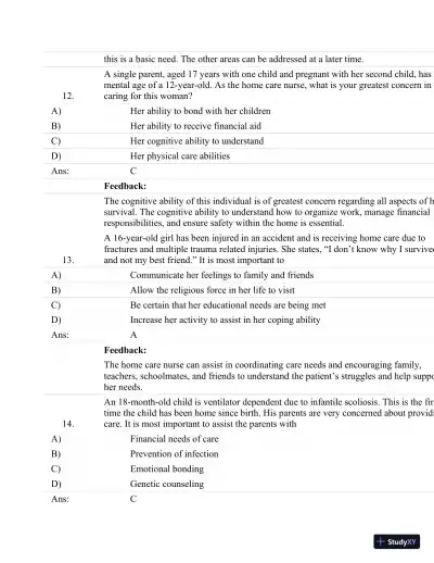 Test Bank For Fundamentals Of Nursing: Human Health And Function (Craven, Fundamentals Of Nursing: Human Health And Function), 7th Edition - Page 28 preview image