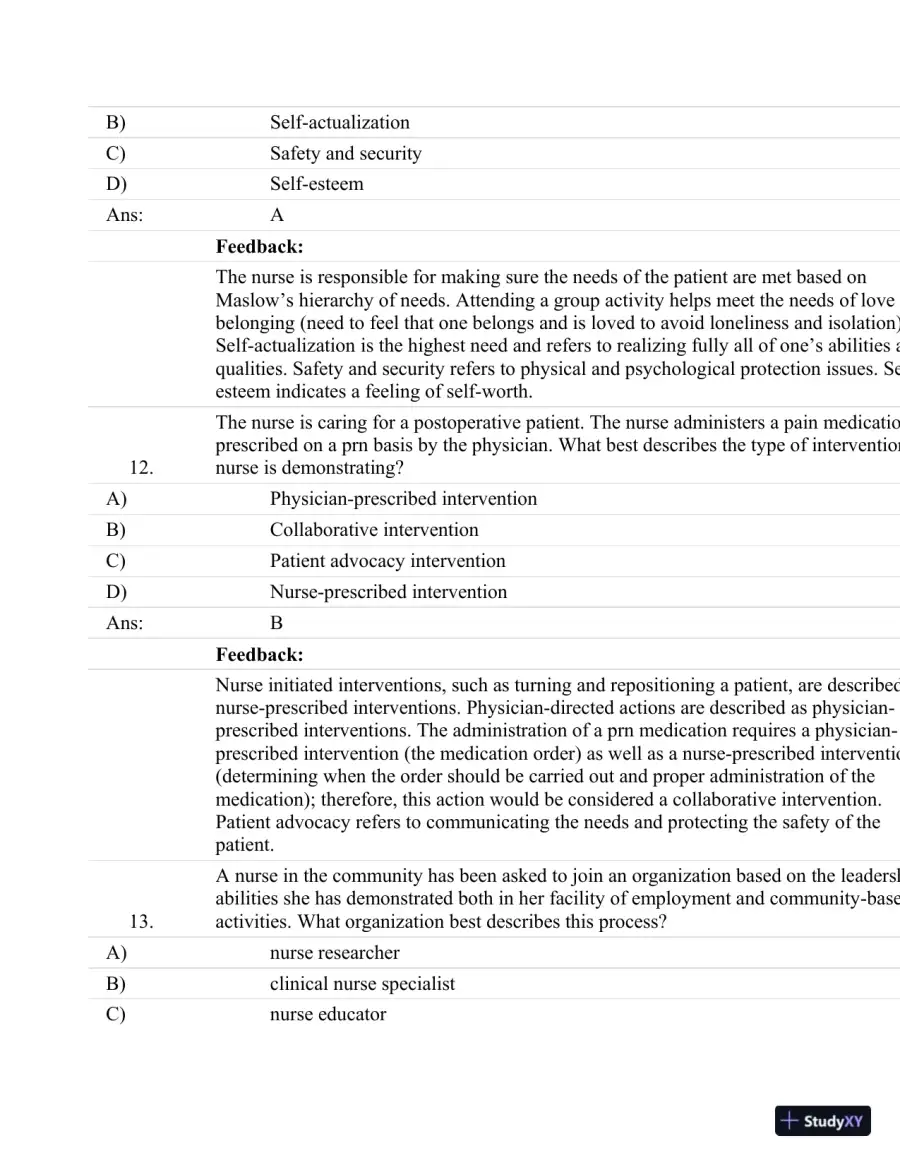 Test Bank For Fundamentals Of Nursing: Human Health And Function (Craven, Fundamentals Of Nursing: Human Health And Function), 7th Edition, page 6