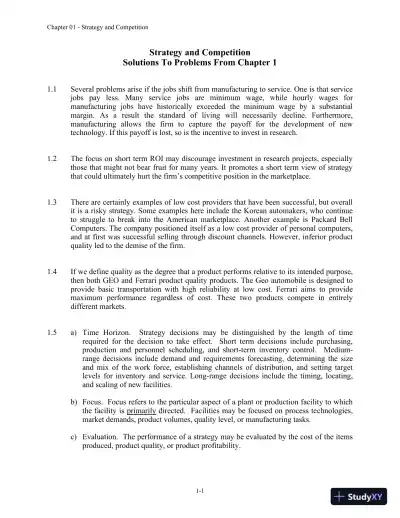 Solution Manual For Production And Operations Analysis, 6th Edition - Page 1 preview image