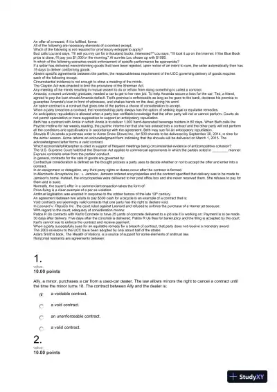 Liberty University BUSI 301 Quiz 2 Exam correct answers over 300 questions - Page 3 preview image