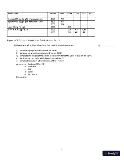 Medical Dosage Calculations 9th Edition Test Bank - Page 12 preview image