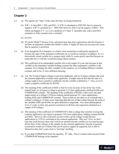 Solution Manual for Using Econometrics: A Practical Guide, 7th Edition - Page 3 preview image