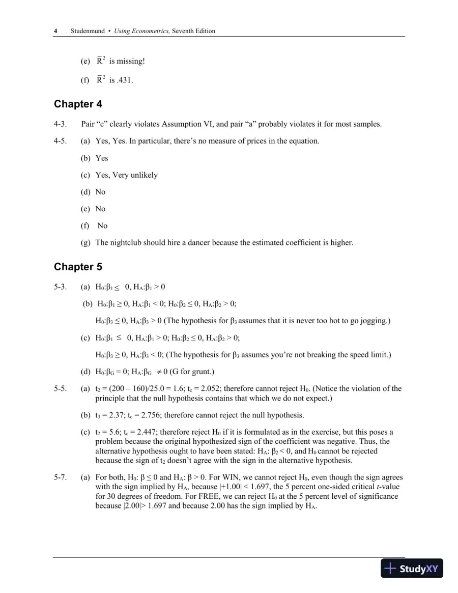 Solution Manual for Using Econometrics: A Practical Guide, 7th Edition, page 5