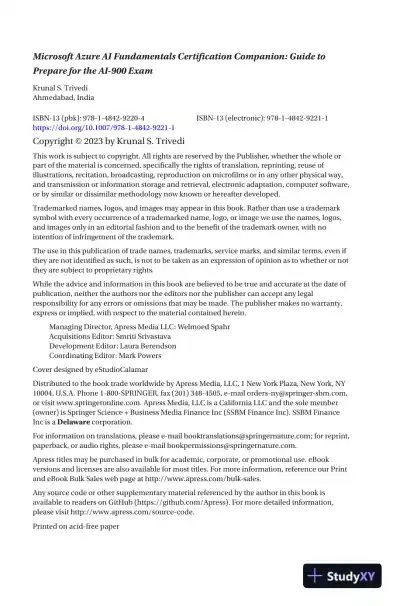 Microsoft Azure AI Fundamentals Certification Companion: AI-900 Exam (2023) - Page 6 preview image