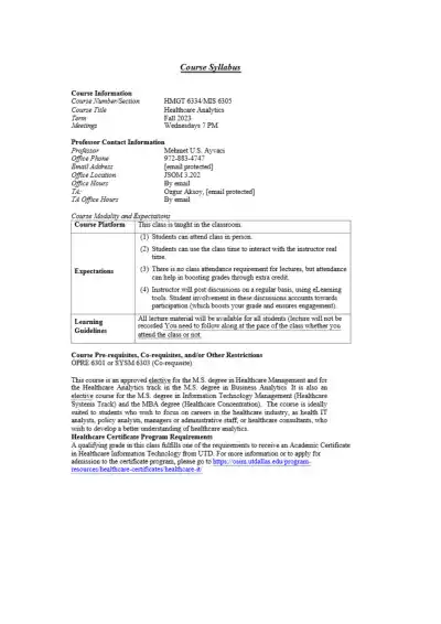 Healthcare Analytics - Page 1 preview image