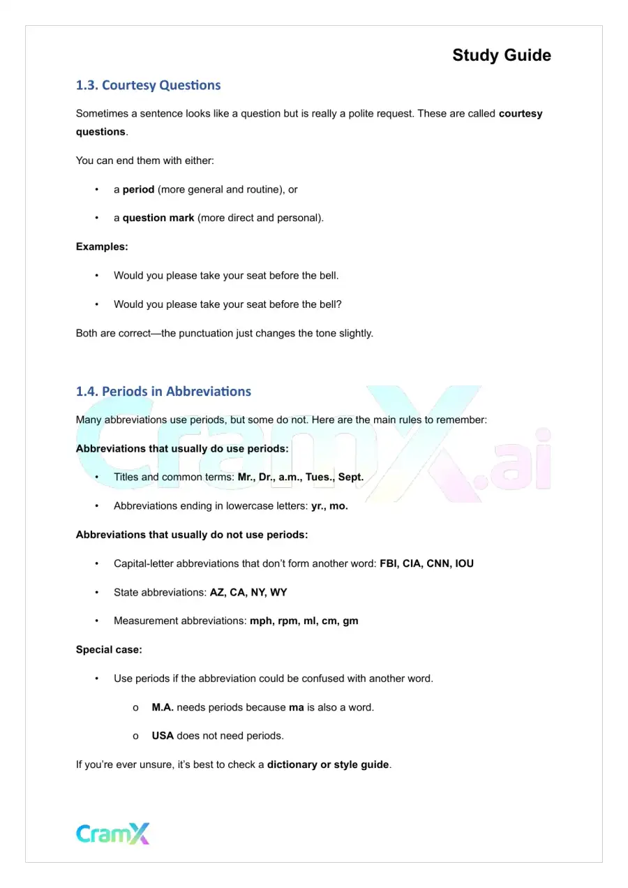 Grammar - Periods, Question Marks, and Exclamation Marks, page 2