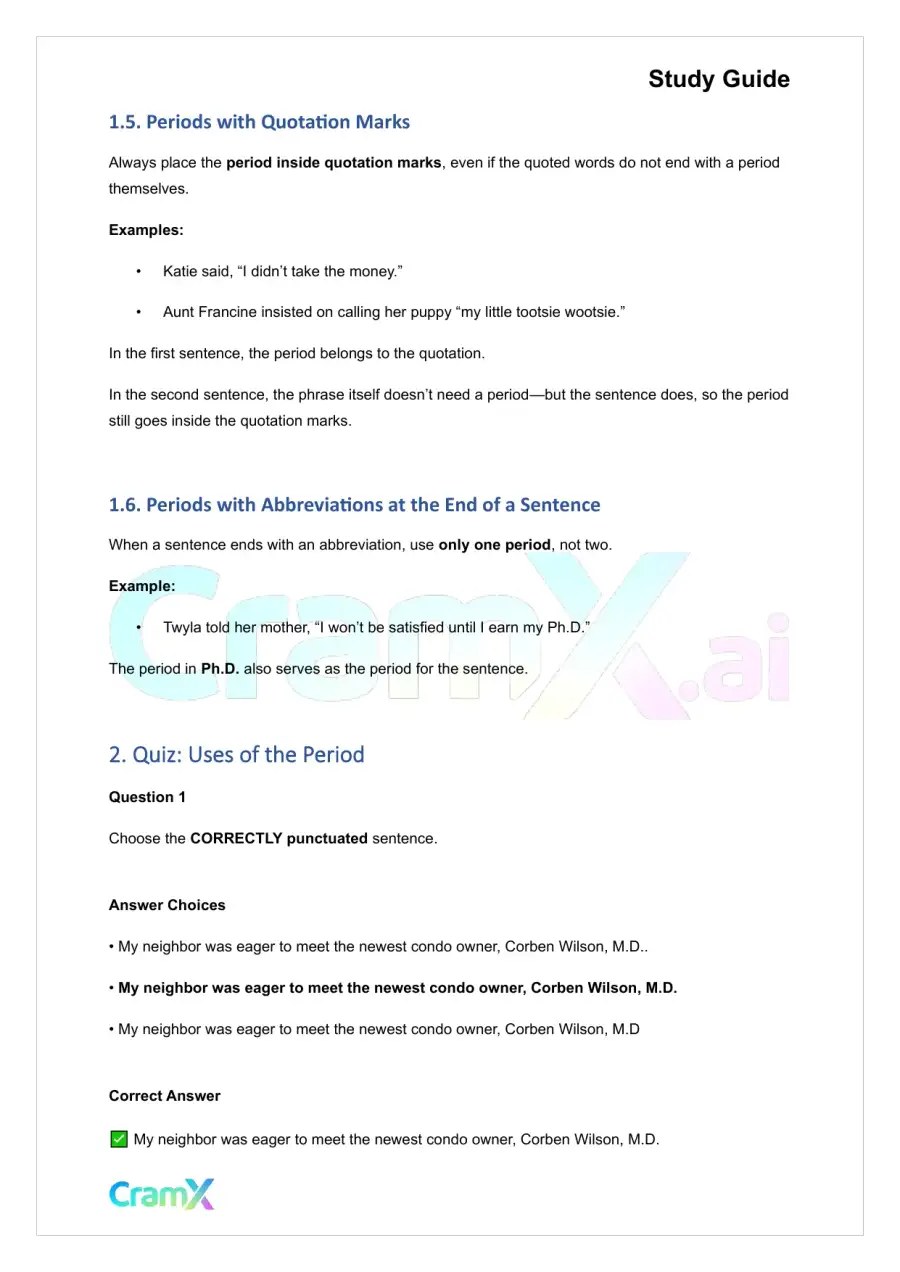 Grammar - Periods, Question Marks, and Exclamation Marks, page 3