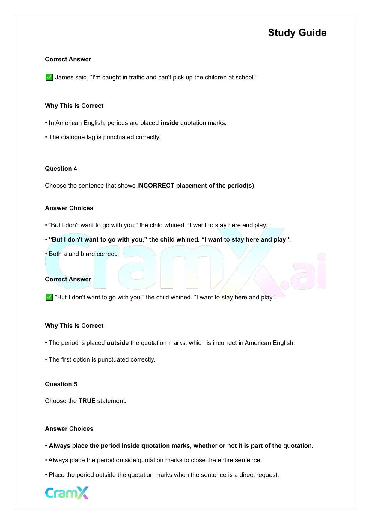 Grammar - Periods, Question Marks, and Exclamation Marks - Page 5 preview image