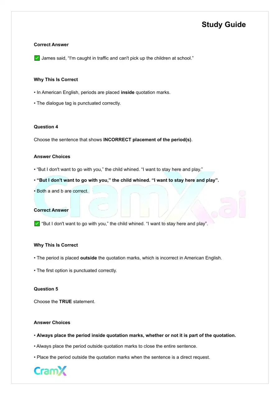 Grammar - Periods, Question Marks, and Exclamation Marks, page 5