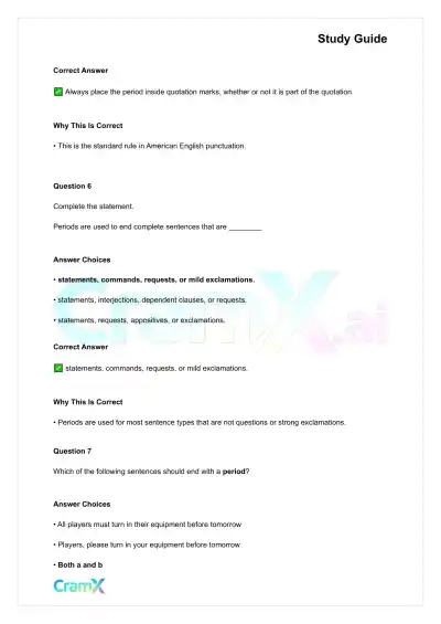 Grammar - Periods, Question Marks, and Exclamation Marks - Page 6 preview image