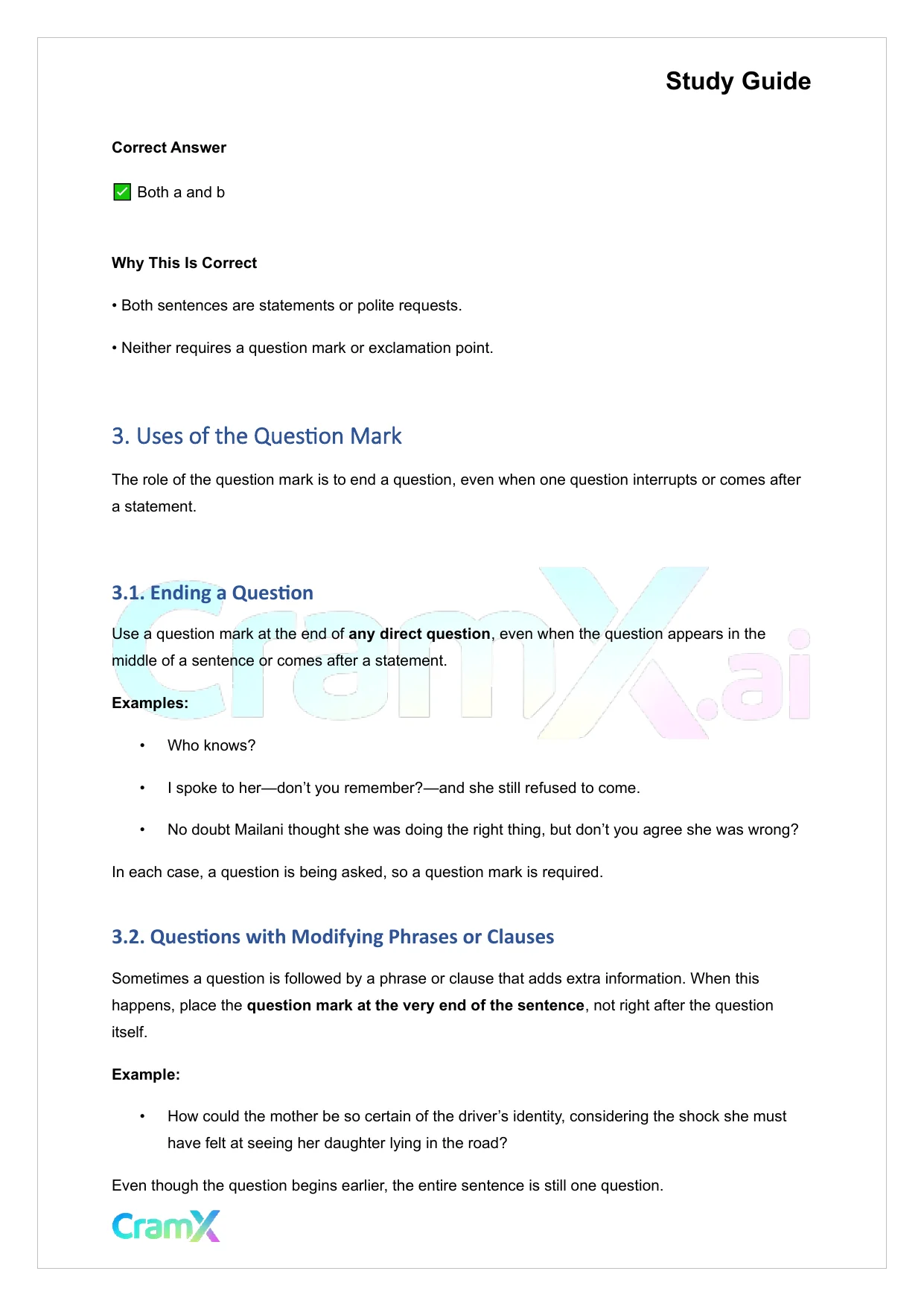 Grammar - Periods, Question Marks, and Exclamation Marks - Page 7 preview image