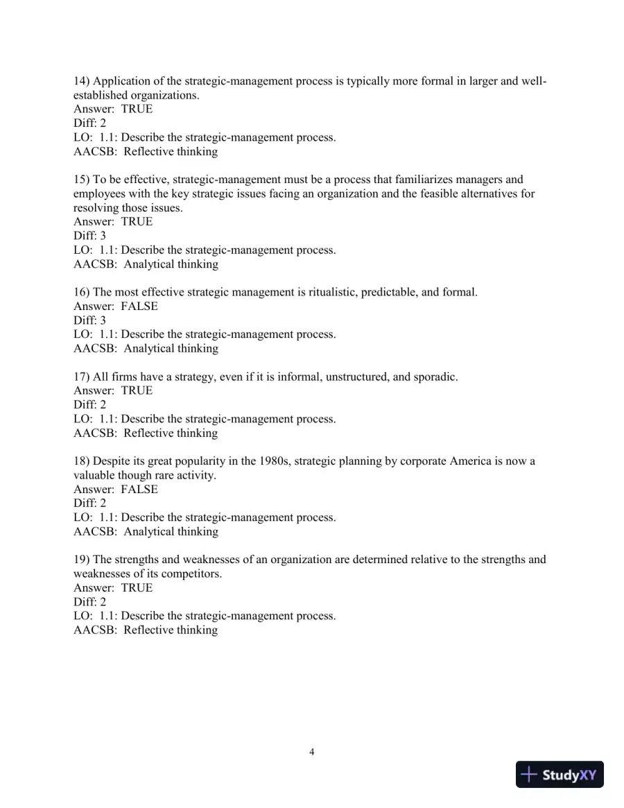 Test Bank for Strategic Management: A Competitive Advantage Approach Concepts and Cases, 17th Edition, page 6