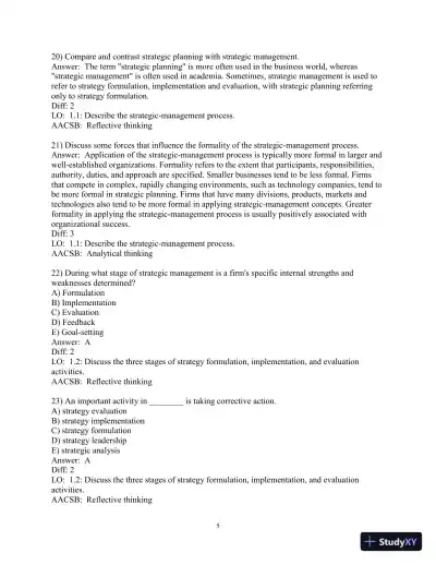 Test Bank for Strategic Management: A Competitive Advantage Approach Concepts and Cases, 17th Edition - Page 7 preview image