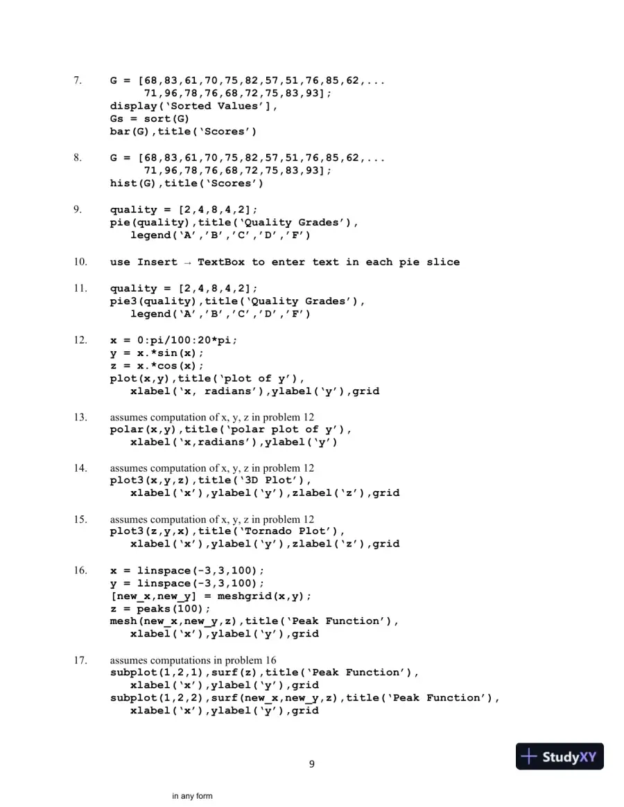 Introduction to MATLAB, 4th Edition Solution Manual, page 10