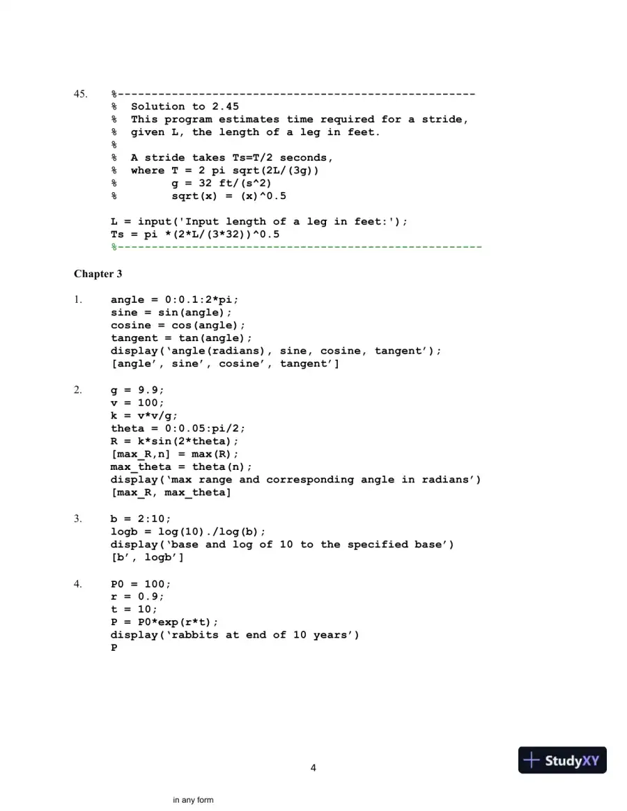 Introduction to MATLAB, 4th Edition Solution Manual, page 5