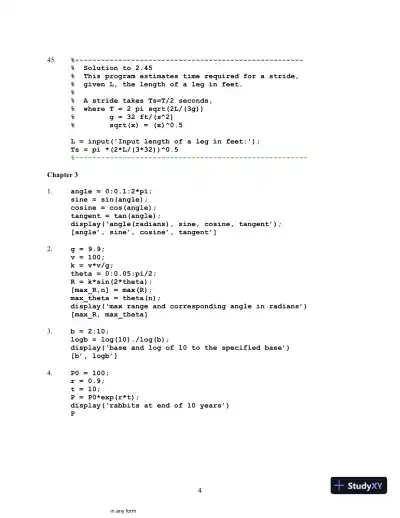 Introduction to MATLAB, 4th Edition Solution Manual - Page 5 preview image