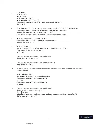 Introduction to MATLAB, 4th Edition Solution Manual - Page 6 preview image