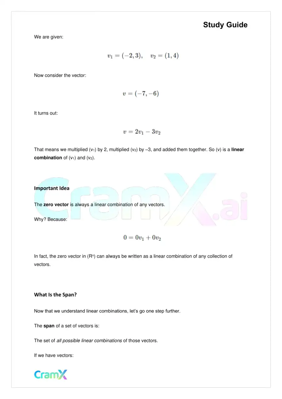 Linear Algebra – Real Euclidean Vector Spaces, page 2