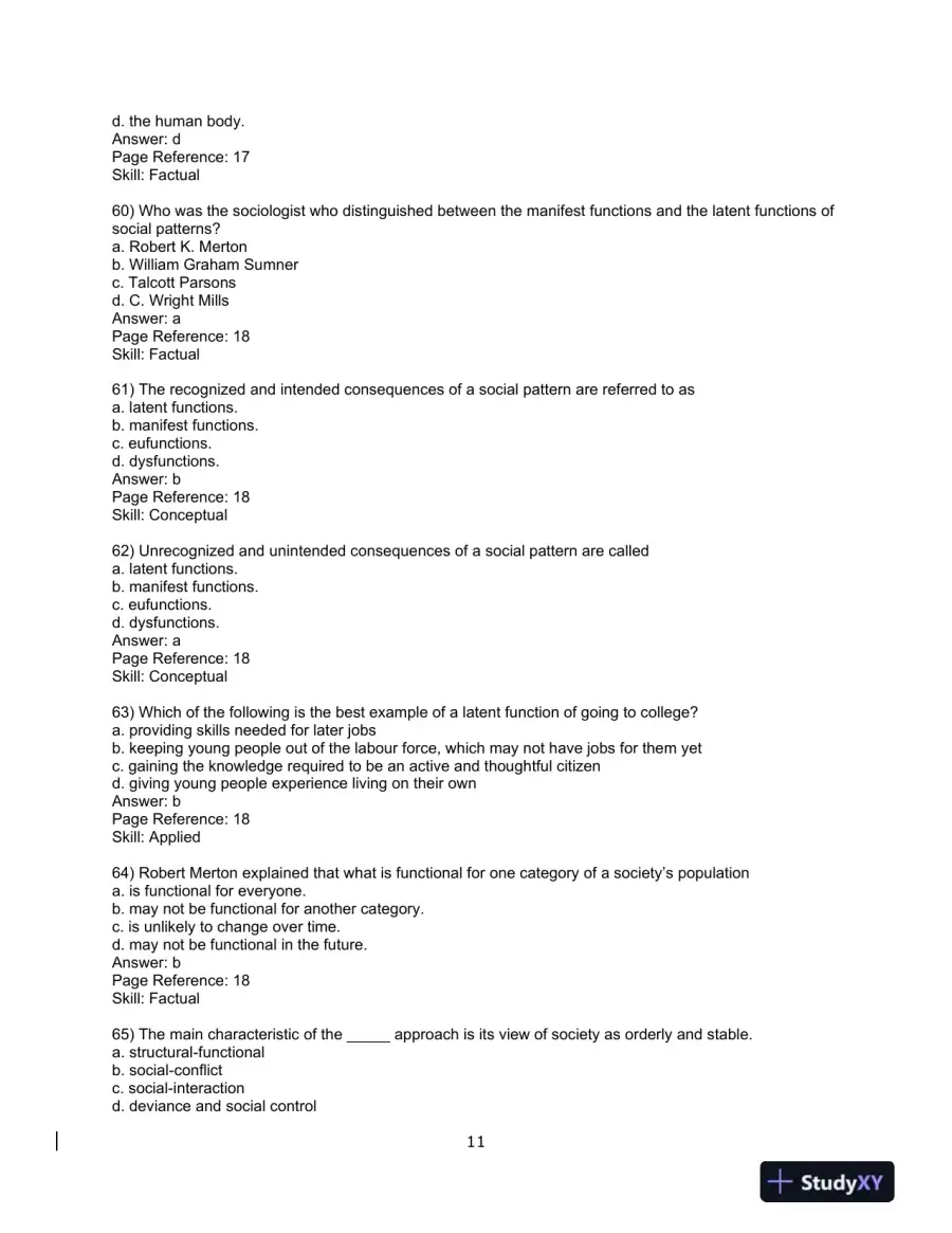 Sociology, Ninth Canadian Edition Test Bank, page 13