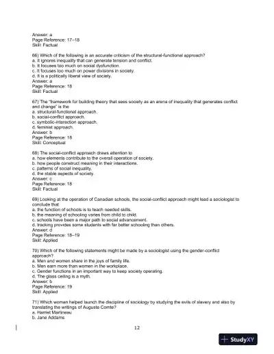 Sociology, Ninth Canadian Edition Test Bank - Page 14 preview image