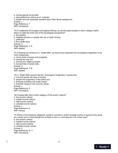 Sociology, Ninth Canadian Edition Test Bank - Page 5 preview image