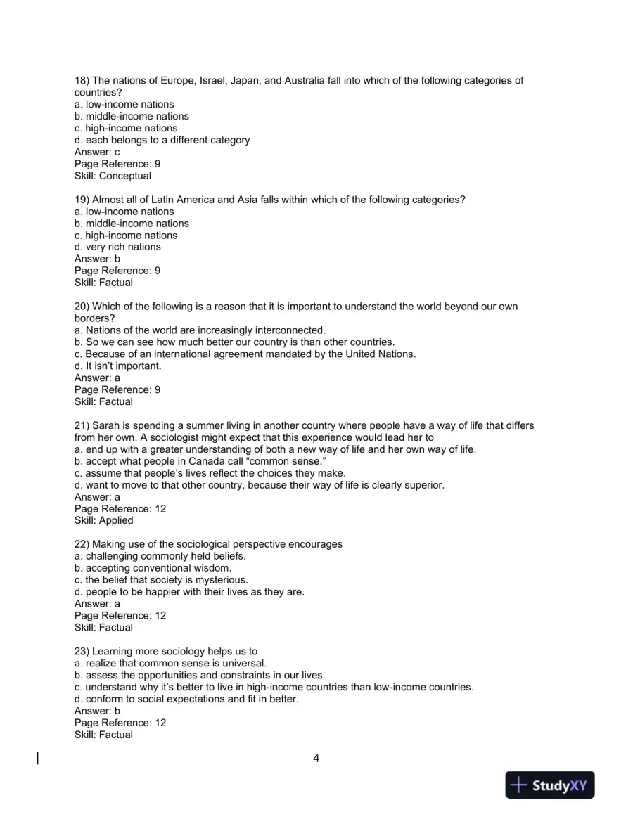 Sociology, Ninth Canadian Edition Test Bank, page 6