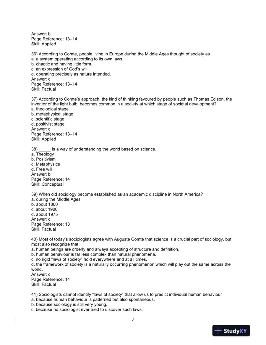 Sociology, Ninth Canadian Edition Test Bank, page 9